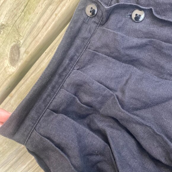 Vintage Black Linen Pleated Full Maxi Skirt Size Small - Picture 3 of 6